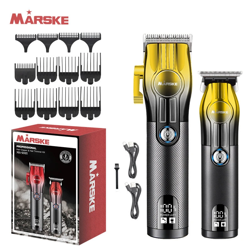 (image for) MARSKE 2 In 1 Electric Hair Clipper Set for Men Cordless Rechargeable Trimmer Kit with LCD Display 6500 RPM
